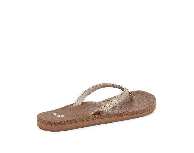 Sanuk Yoga Joy Shimmer Women's Flip Flops Brown | Canada 107PJJ